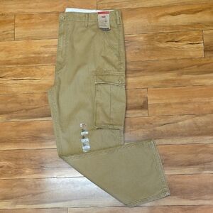Levi's Ace Cargo Pant 40x30 Khaki Relaxed Fit Tapered Leg Double Pocket NEW